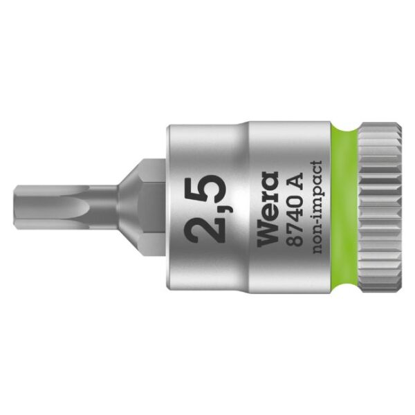 Wera 003331 8740 A Zyklop Bit Socket with 1/4" Drive with Holding Function, 2.5 x 28mm Wera 003331 8740 A Zyklop Bit Socket with 1/4" Drive with Holding Function, 2.5 x 28mm