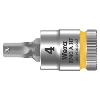 Wera 003333 8740 A Zyklop Bit Socket with 1/4" Drive with Holding Function, 4.0 x 28mm