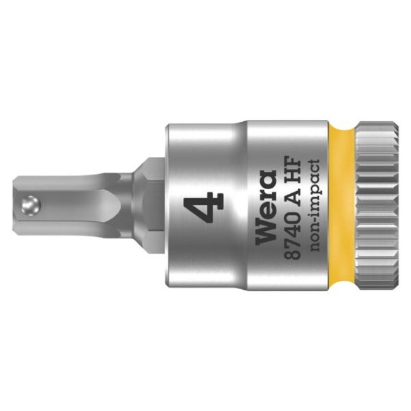 Wera 003333 8740 A Zyklop Bit Socket with 1/4" Drive with Holding Function, 4.0 x 28mm Wera 003333 8740 A Zyklop Bit Socket with 1/4" Drive with Holding Function, 4.0 x 28mm