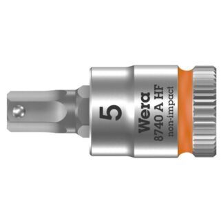 Wera 003335 8740 A HF Zyklop Bit Socket with 1/4" Drive with Holding Function, 5.0 x 28mm