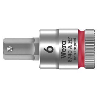 Wera 003337 8740 A HF Zyklop Bit Socket with 1/4" Drive with Holding Function, 6.0 x 28mm