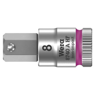 Wera 003339 8740 A HF Zyklop Bit Socket with 1/4" Drive with Holding Function, 8.0 x 28mm