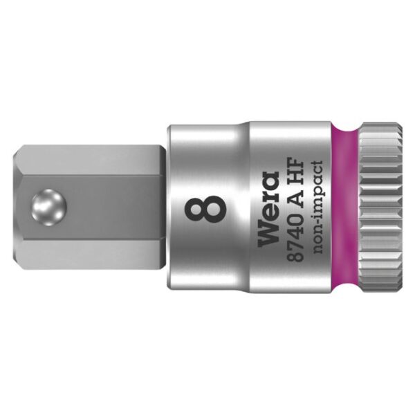 Wera 003339 8740 A HF Zyklop Bit Socket with 1/4" Drive with Holding Function, 8.0 x 28mm Wera 003339 8740 A HF Zyklop Bit Socket with 1/4" Drive with Holding Function, 8.0 x 28mm