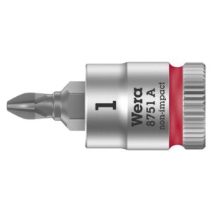 Wera 003350 8751 A PH Zyklop Bit Socket with 1/4" Drive, PH1 x 28mm