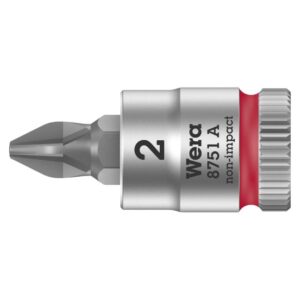 Wera 003351 8751 A PH Zyklop Bit Socket with 1/4" Drive, PH2 x 28mm
