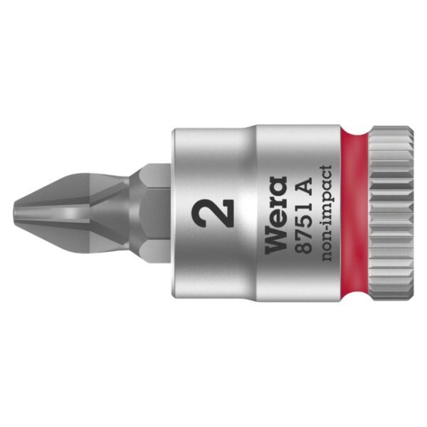 Wera 003351 8751 A PH Zyklop Bit Socket with 1/4" Drive, PH2 x 28mm