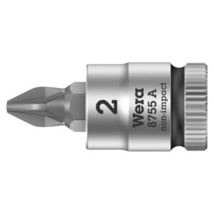 Wera 003354 8755 A PZ Zyklop Bit Socket with 1/4" Drive, PZ2 x 28mm