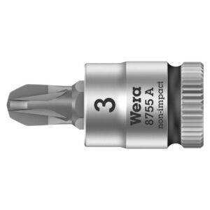 Wera 003355 8755 A PZ Zyklop Bit Socket with 1/4" Drive, P3 x 28mm