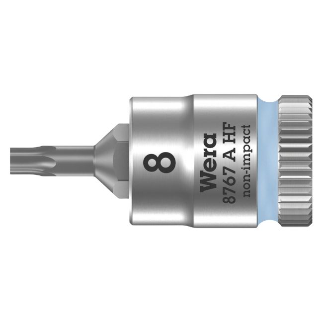 Wera 003360 8767 A HF Torx Zyklop Bit Socket 1/4" Drive with Holding Function , TX8 x 28mm