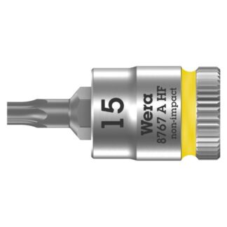 Wera 003363 8767 A HF Torx Zyklop Bit Socket 1/4" Drive with Holding Function , TX15 x 28mm