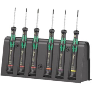 Wera 030181 2050/6 Slotted/Phillips/Mx/Torx Micro Screwdriver Set and Rack