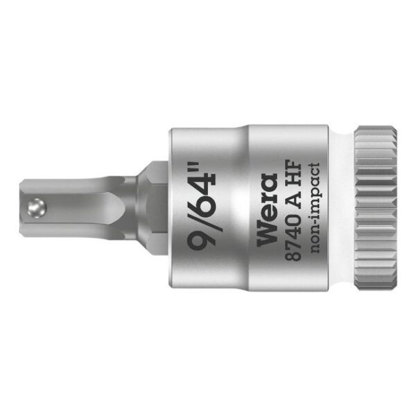 Wera 003384 8740 A HF Zyklop Hex-Plus Bit Socket 1/4" Drive with Holding Function, 9/64"