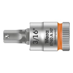 Wera 003386 8740 A HF Zyklop Hex-Plus Bit Socket 1/4" Drive with Holding Function, 3/16"