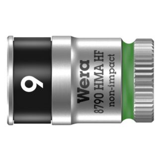 Wera 003724 8790 HMA HF Zyklop Socket, 1/4" Drive with Holding Function - 9.0mm