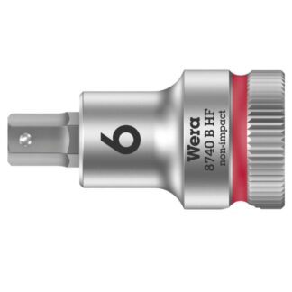 Wera 003035 870 B HF Zyklop Hex-Plus 3/8" Drive Bit Socket with Holding Function-6.0 mm