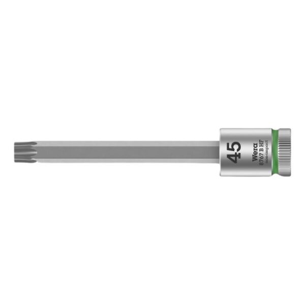 Wera 003071 8767 B HF Zyklop Hex-Plus 3/8" Drive Long Bit Socket with Holding Function-T45 Wera 003071 8767 B HF Zyklop Hex-Plus 3/8" Drive Long Bit Socket with Holding Function-T45