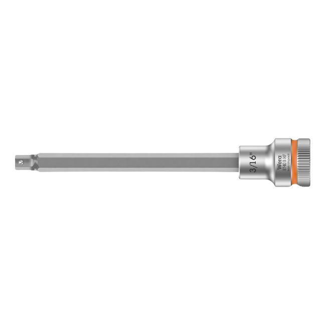 Wera 003086 8767 B HF Zyklop Hex-Plus 3/8" Drive Long Bit Socket with Holding Function-3/16"