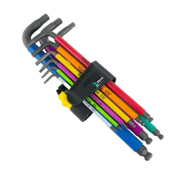Wera 022640 950 SPKL/9 SZ Multicolor Hex + Ball End Hex SAE L-key Clip Set Wera 022640 950 SPKL/9 SZ Multicolor Hex + Ball End Hex SAE L-key Clip Set