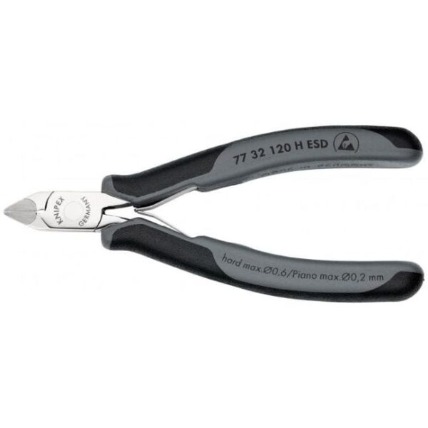 Knipex 7732120HESD 4-3/4" (120mm) Electronics Diagonal Cutters with Carbide Cutting Edges - ESD Knipex 7732120HESD 4-3/4" (120mm) Electronics Diagonal Cutters with Carbide Cutting Edges - ESD