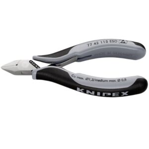Knipex 7742115ESD 4-1/2" (115mm) Electronics Diagonal Cutters - ESD