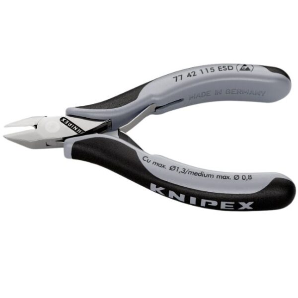 Knipex 7742115ESD 4-1/2" (115mm) Electronics Diagonal Cutters - ESD Knipex 7742115ESD 4-1/2" (115mm) Electronics Diagonal Cutters - ESD