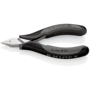 Knipex 7772115ESD 4-1/2" (115mm) Electronics Diagonal Cutters with Pointed Mini-Head - ESD