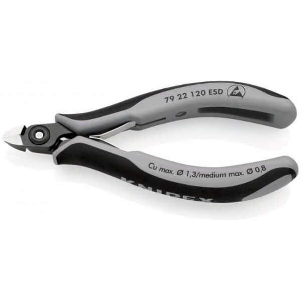 Knipex 7922120ESD 4-3/4" (120mm) Mini-Head Precision Electronics Side Cutter - ESD Knipex 7922120ESD 4-3/4" (120mm) Mini-Head Precision Electronics Side Cutter - ESD