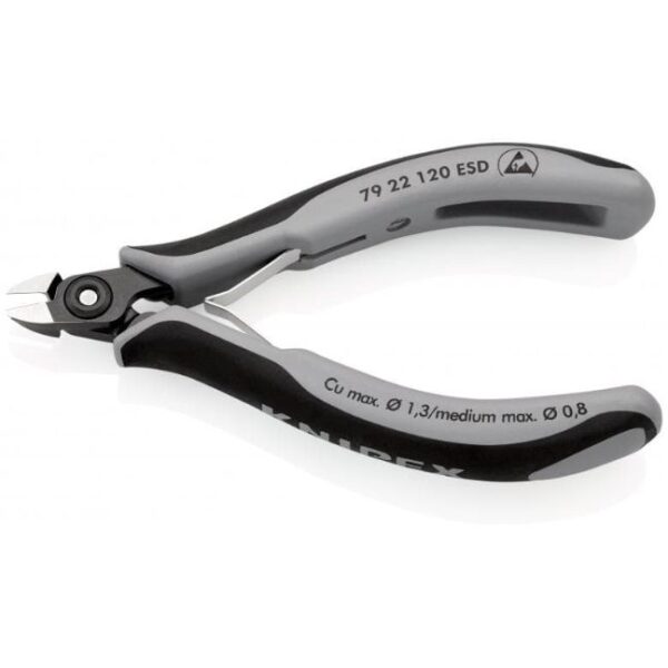 Knipex 7922120ESD 4-3/4" (120mm) Mini-Head Precision Electronics Side Cutter - ESD Knipex 7922120ESD 4-3/4" (120mm) Mini-Head Precision Electronics Side Cutter - ESD