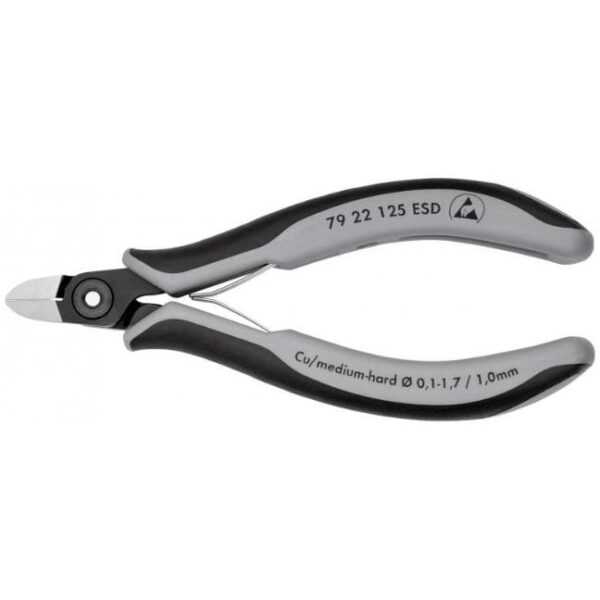 Knipex 7922125ESD 5" (125mm) Precision Electronics Side Cutters - Round Head - ESD Knipex 7922125ESD 5" (125mm) Precision Electronics Side Cutters - Round Head - ESD