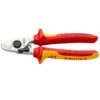 Knipex 9526165 6-1/2" (165mm) Cable Shears with Opening Spring - 1000V Insulated