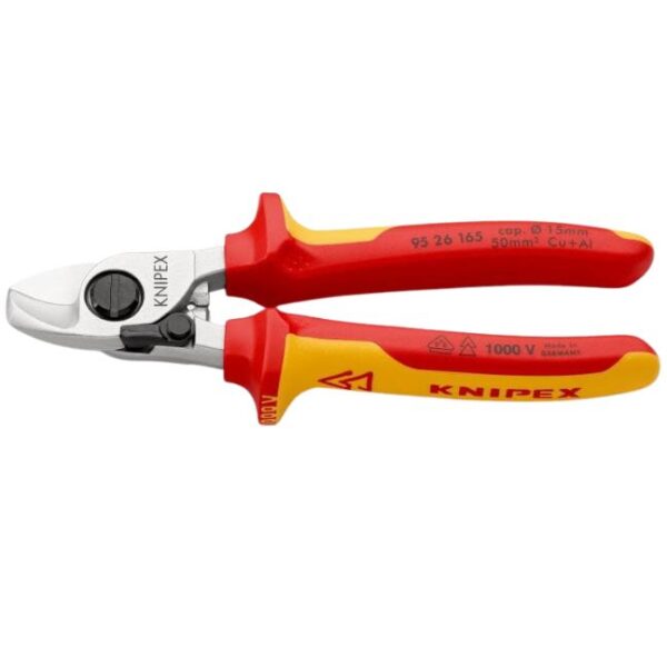 Knipex 9526165 6-1/2" (165mm) Cable Shears with Opening Spring - 1000V Insulated