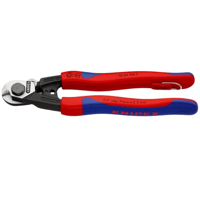 Knipex 9562190T 7-1/2" (190mm) Wire Rope Shears with Tethering Point