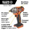 Klein BAT20CW 1/2" Drive Impact Wrench with Detent Pin - Tool Only