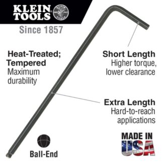 Klein BLMK10 L-Style Metric Ball End Hex Key Caddy Set 9-Piece