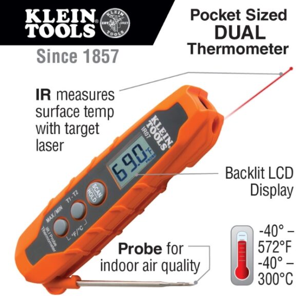 Klein IR07 Dual IR/Probe Thermometer