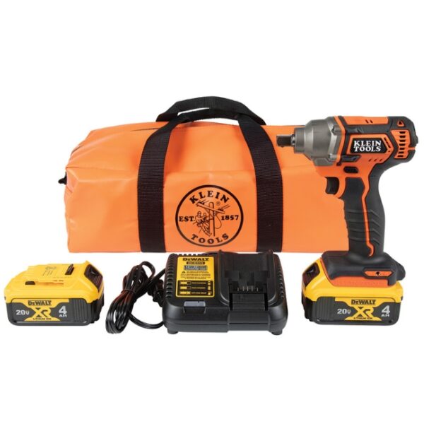 Klein BAT20CW1 1/2" Drive Impact Wrench with Detent Pin 4.0AH Kit