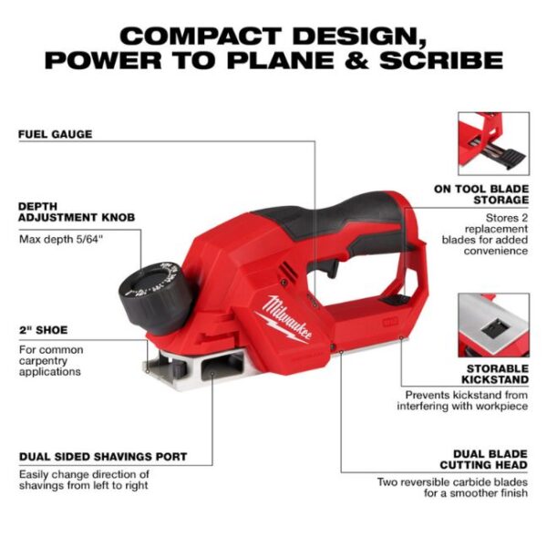Milwaukee 2524-20 M12 2" Brushless Planer-Tool Only