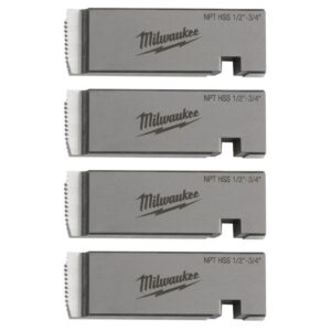Milwaukee 48-36-1205 1/2"-3/4" HIGH SPEED NPT Universal Pipe Threading Dies for Stainless Steel
