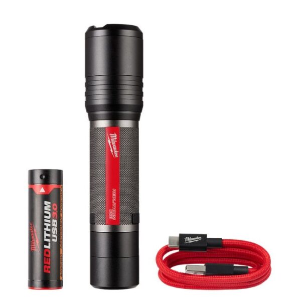 Milwaukee 2162-21 REDLITHIUM USB Rechargeable 2000L Slide Focus Flashlight
