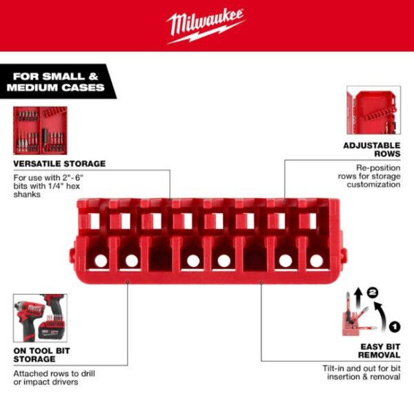 Milwaukee 48-32-9933 Small and Medium Case Rows for Impact Bit Accessories 5-Pack