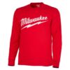 Milwaukee 608R Large Logo Long Sleeve Heavy Duty T-Shirt-Red