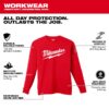 Milwaukee 608R Large Logo Long Sleeve Heavy Duty T-Shirt-Red