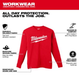Milwaukee Men's X-Large Red Midweight Long-Sleeve Pullover Hoodie 352R-XL -  The Home Depot