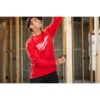 Milwaukee 608R Large Logo Long Sleeve Heavy Duty T-Shirt-Red