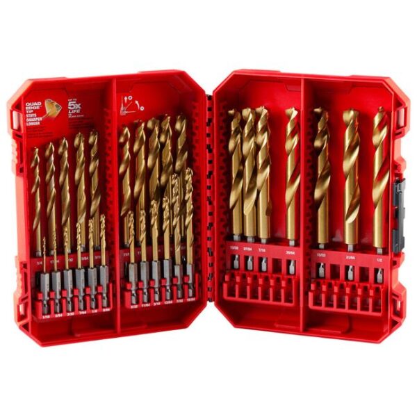 Milwaukee 48-89-4672 SHOCKWAVE IMPACT DUTY RED HELIX Titanium Drill Bit Set 29-Piece Milwaukee 48-89-4672 SHOCKWAVE IMPACT DUTY RED HELIX Titanium Drill Bit Set 29-Piece