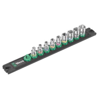 Wera 005400 A 4 1/4" Drive Metric Zyklop Socket Set with Magnetic Holder 9-Piece