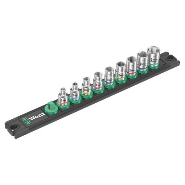 Wera 005420 A 1 1/4" Drive Imperial Zyklop Socket Set with Magnetic Holder 9-Piece