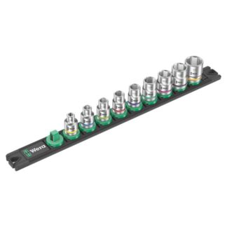 Wera 005450 B 1 3/8" Drive Imperial Socket Set with Magnetic Holder 9-Piece