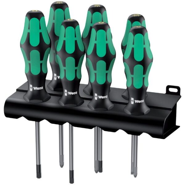 Wera 320540 335/350/367/7 Kraftform Plus Lasertip Screwdriver Set and Rack