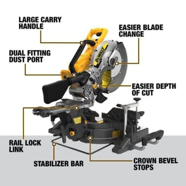 DeWalt DCS781X1 60V MAX 12" Double Bevel Sliding Mitre Saw Kit